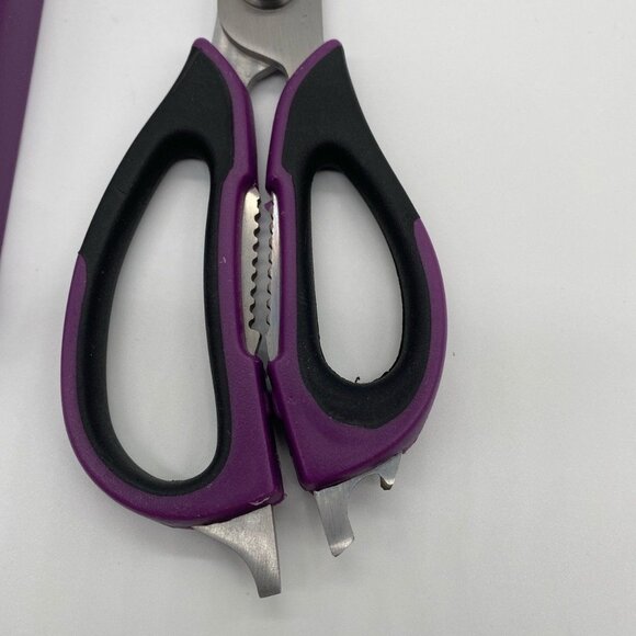 Multi Purpose Stainless Steel Kitchen Scissors 9" W/ Sheath Screwdriver Opener - Picture 4 of 4
